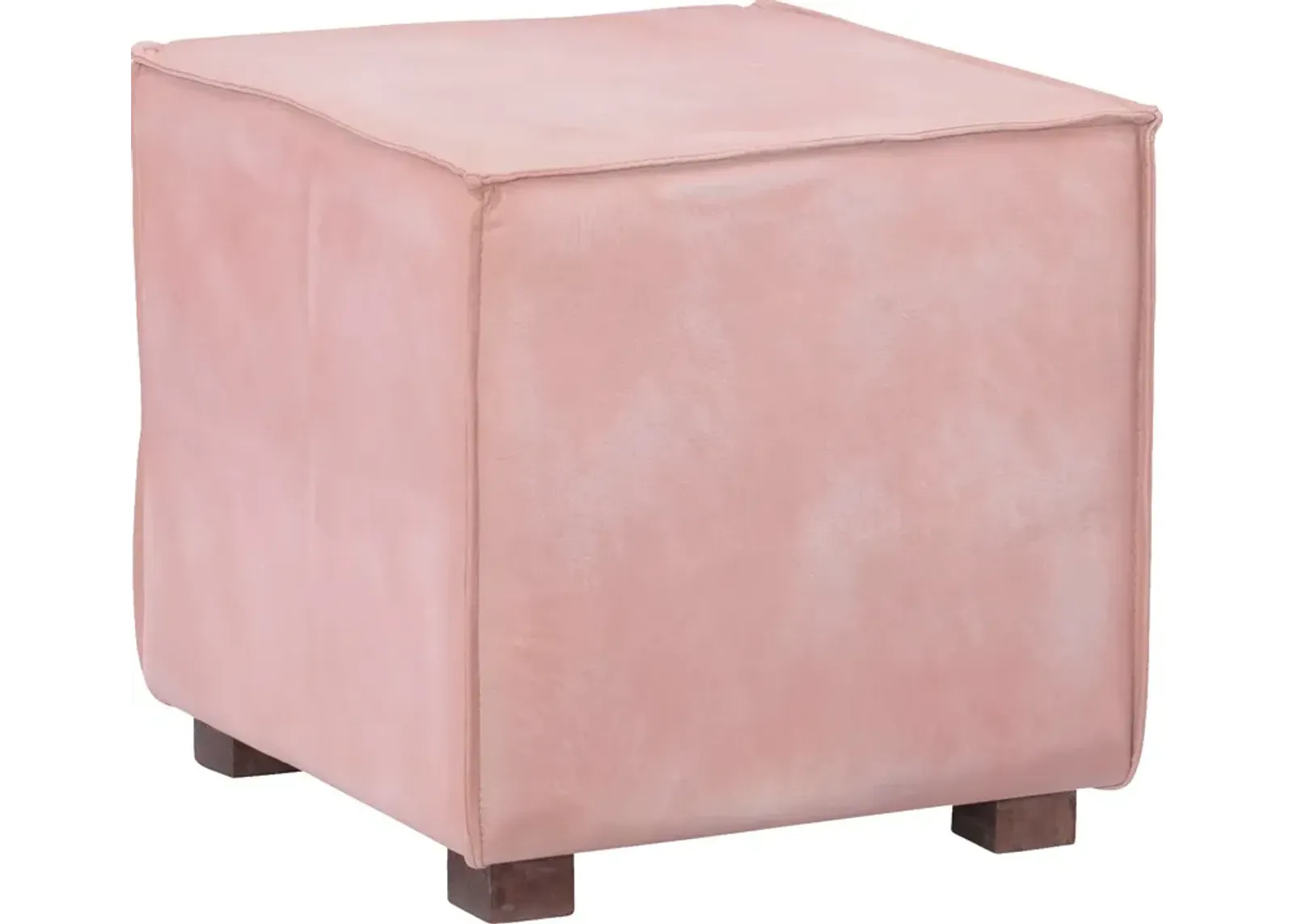 Stowe Leather Ottoman - Pink