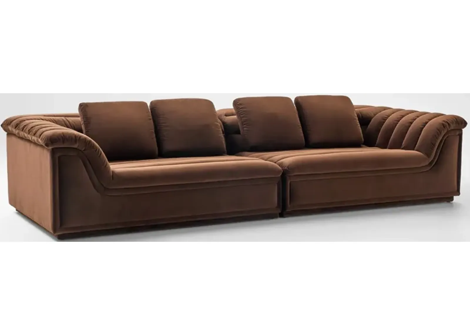 Hammock 2-Piece Media Sofa - Brown