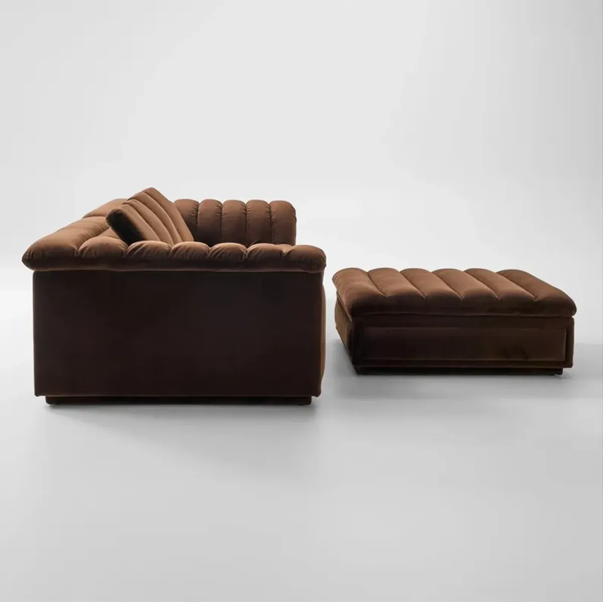 Hammock 2-Piece Media Sofa and Ottoman - Brown