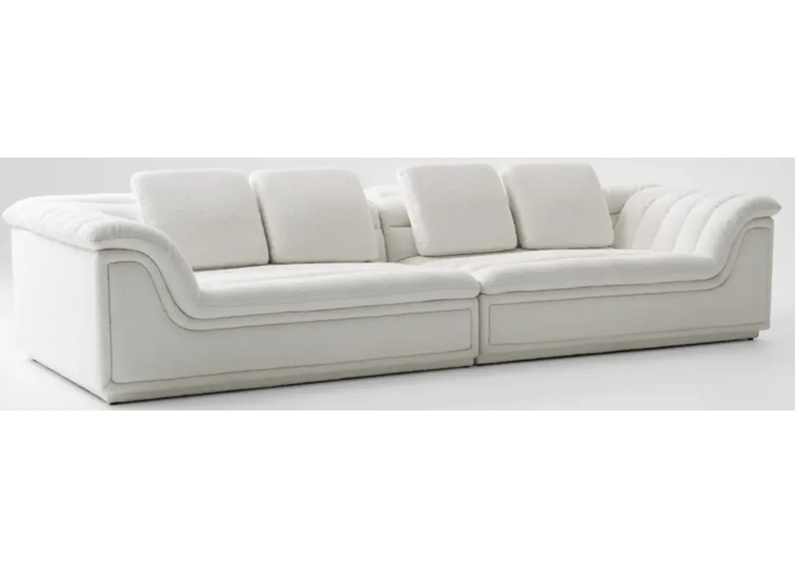 Hammock 2-Piece Media Sofa - White