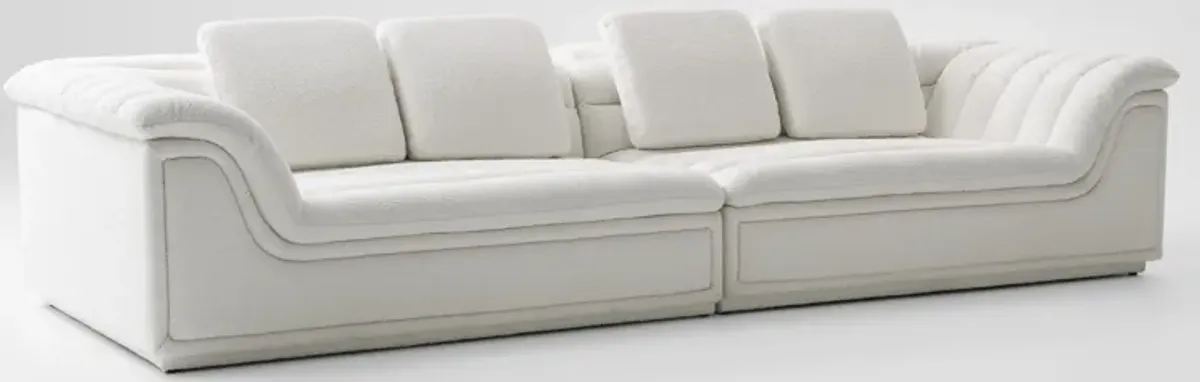 Hammock 2-Piece Media Sofa - White