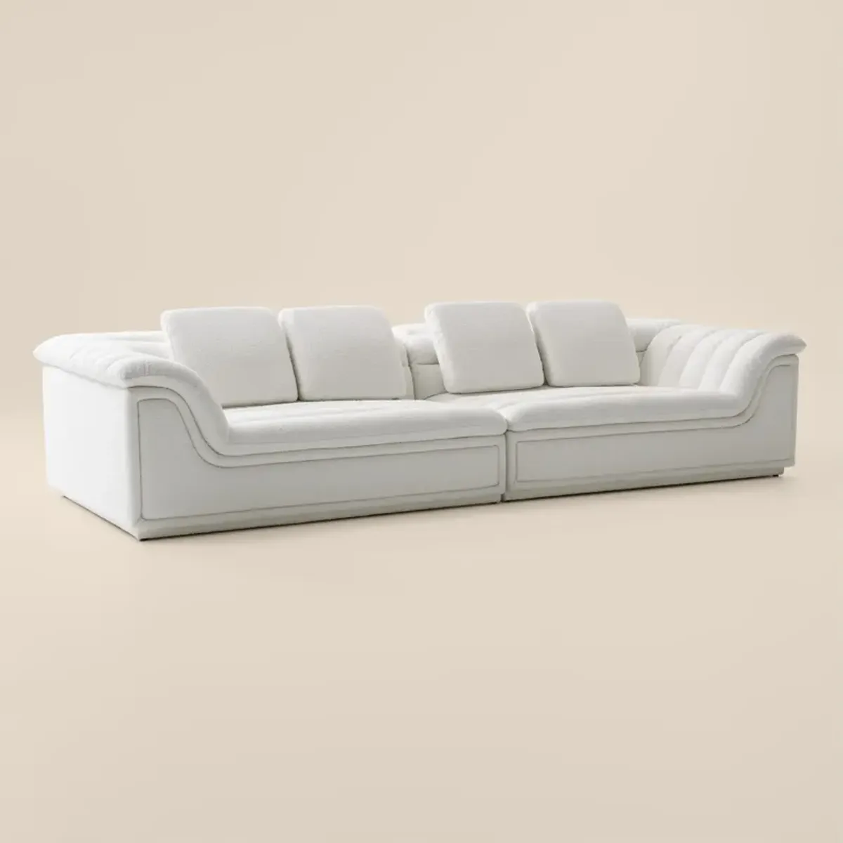 Hammock 2-Piece Media Sofa - White