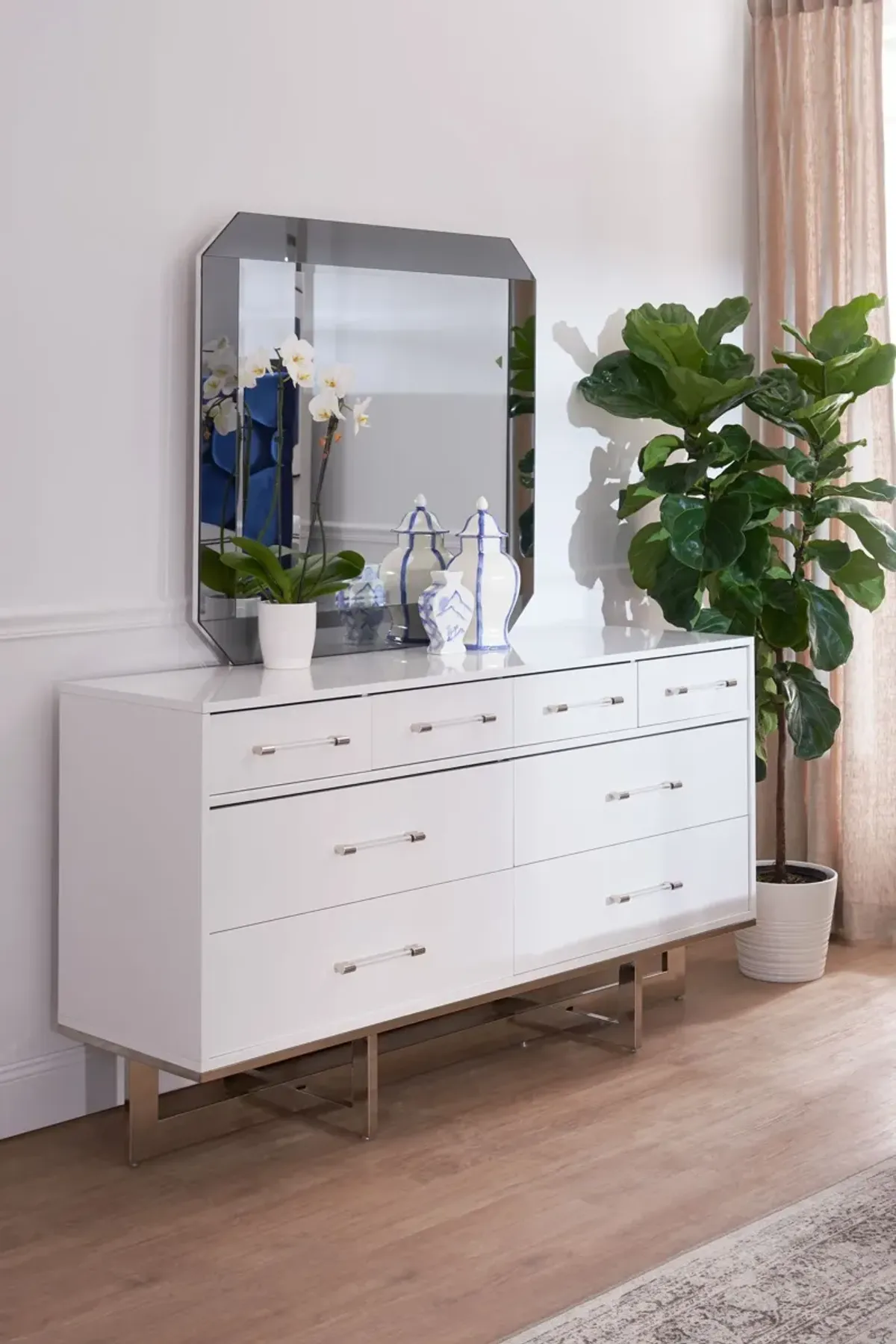 Concerto Dresser and Mirror - White