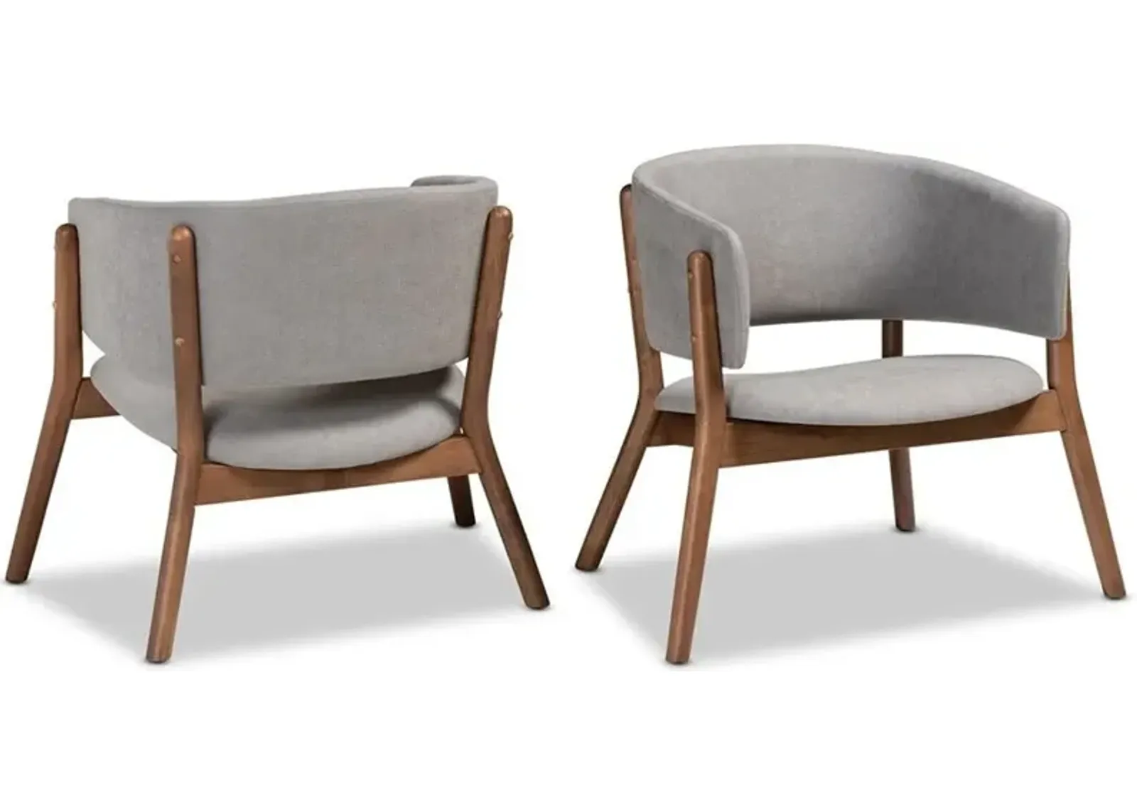 Jennifer Set of 2 Accent Chairs - Light Gray