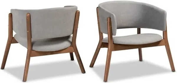 Jennifer Set of 2 Accent Chairs - Light Gray