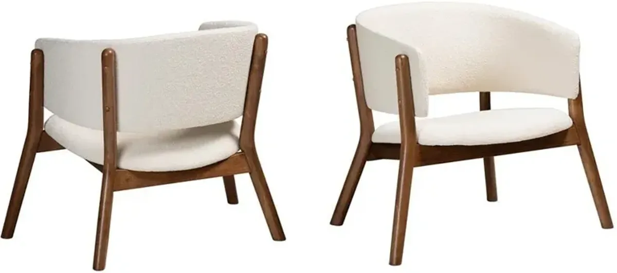 Jennifer Set of 2 Accent Chairs - Cream