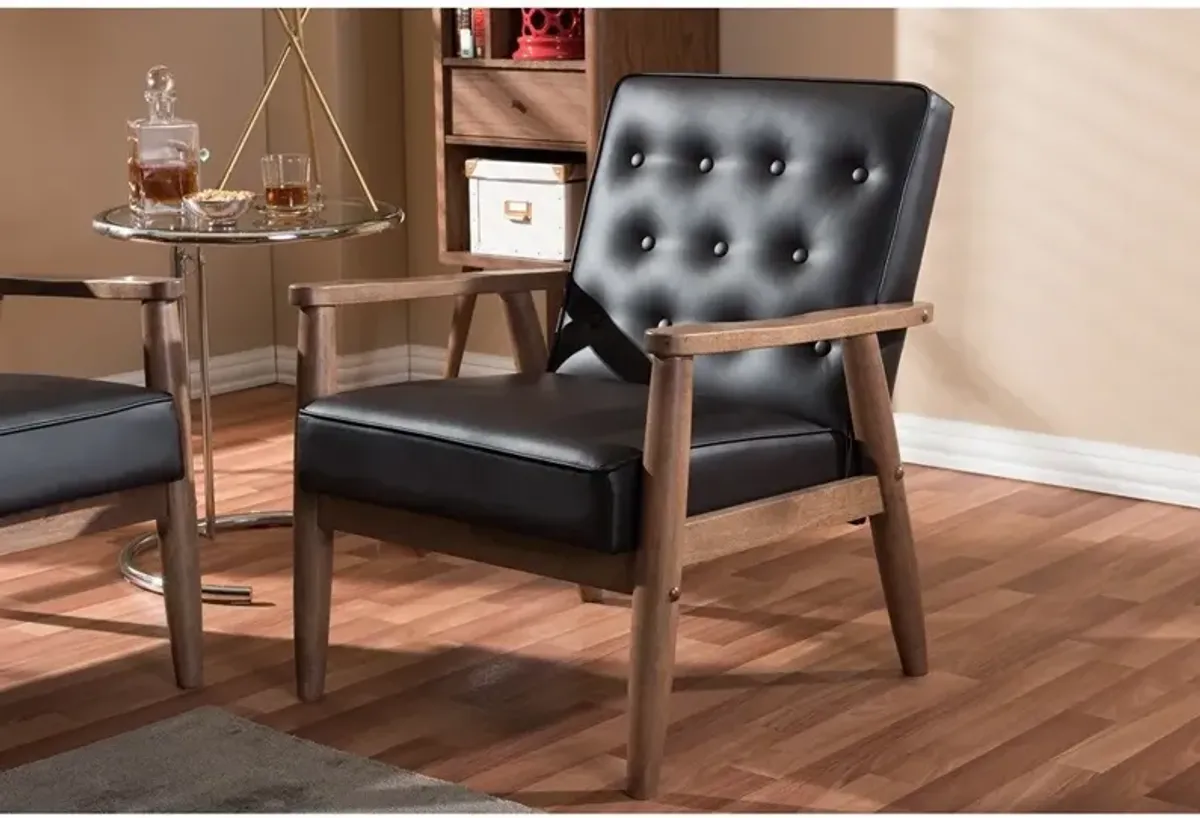 Smith Accent Chair - Brown Leather