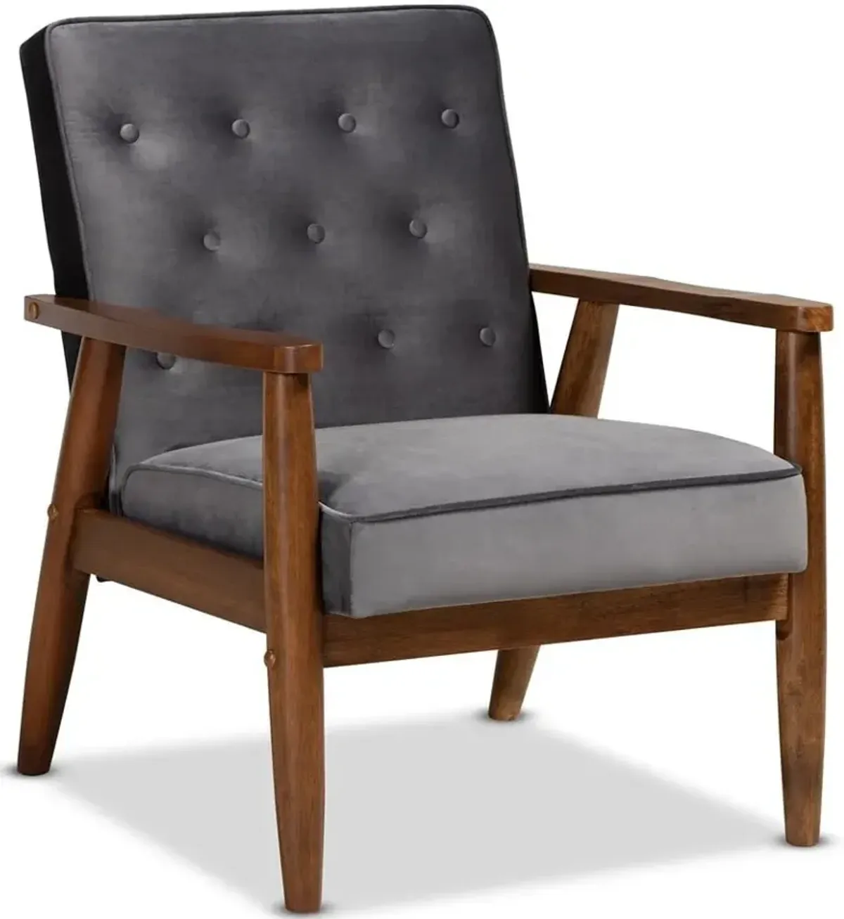 Smith Accent Chair - Gray Velvet