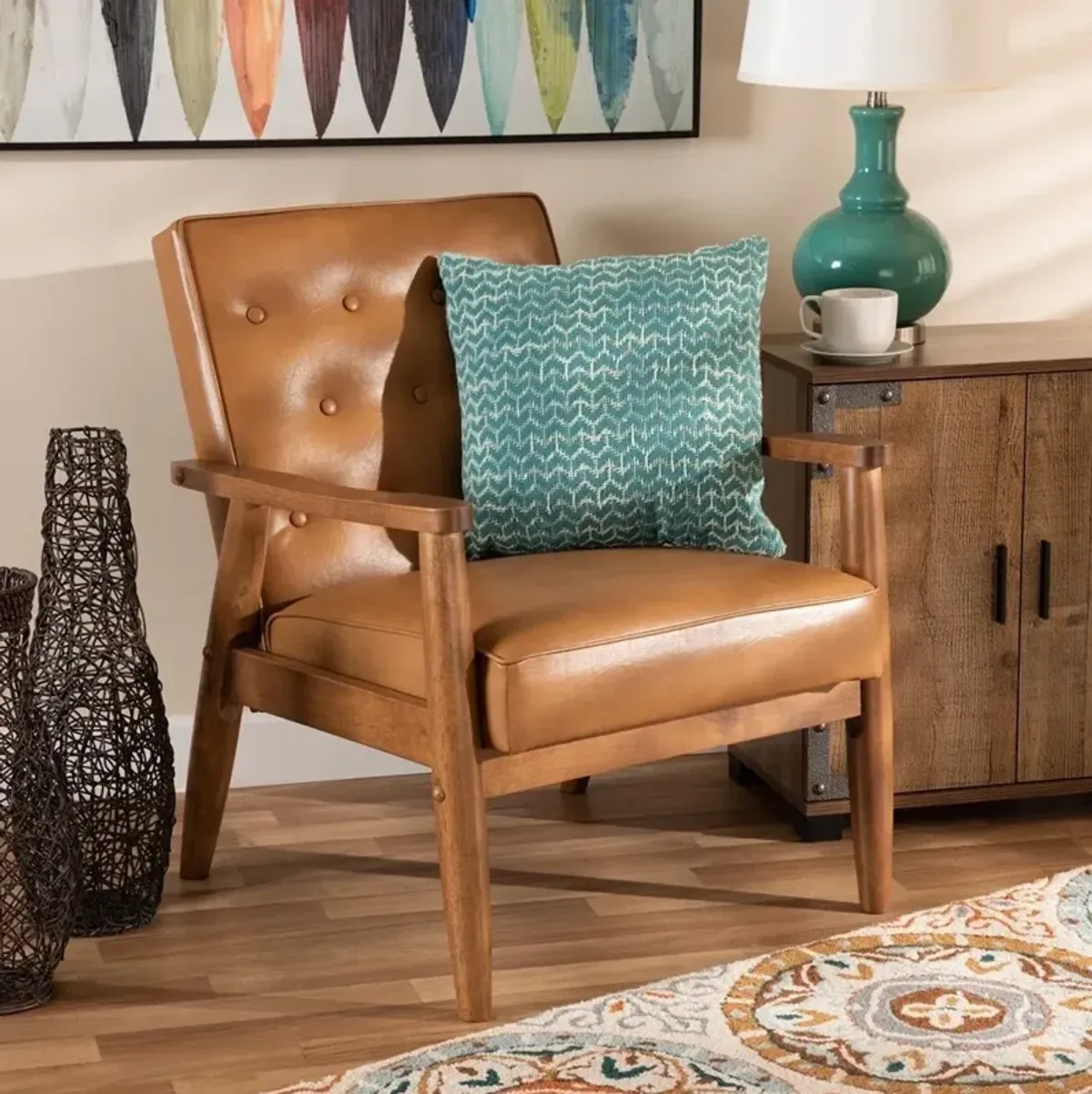 Smith Accent Chair - Tan Leather