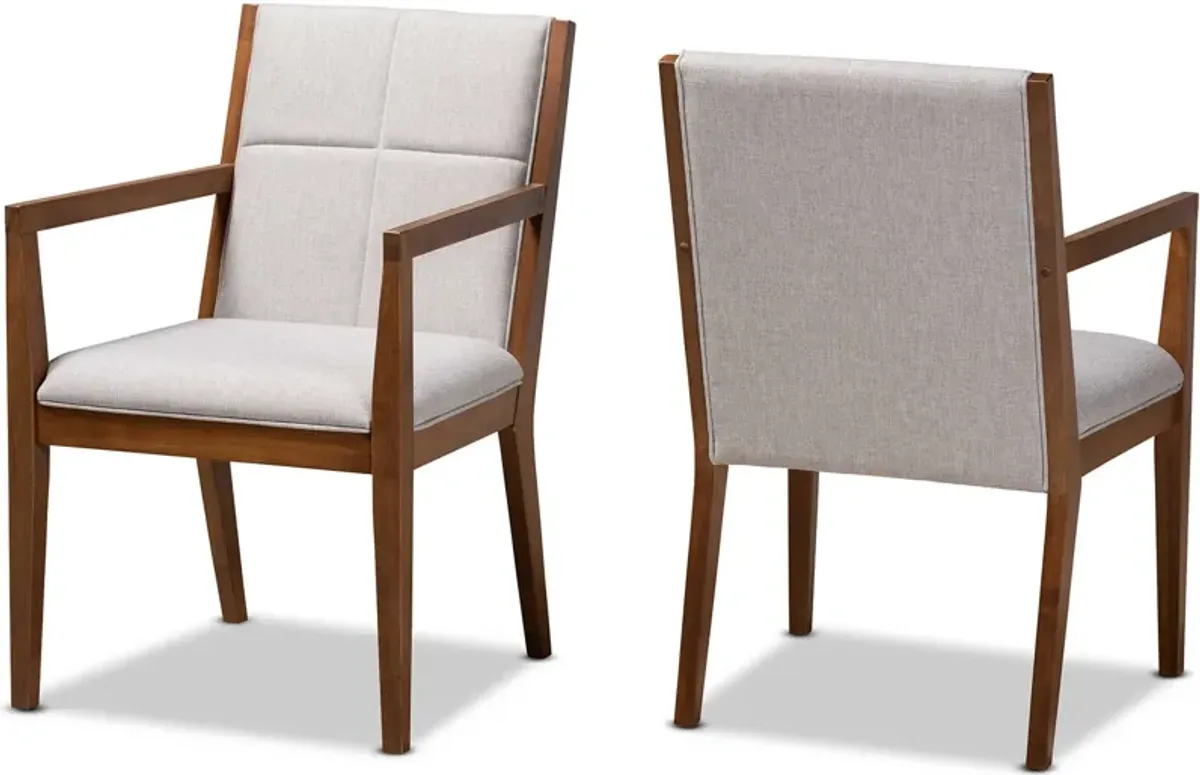 Cecilia Set of 2 Accent Chairs - Light Gray