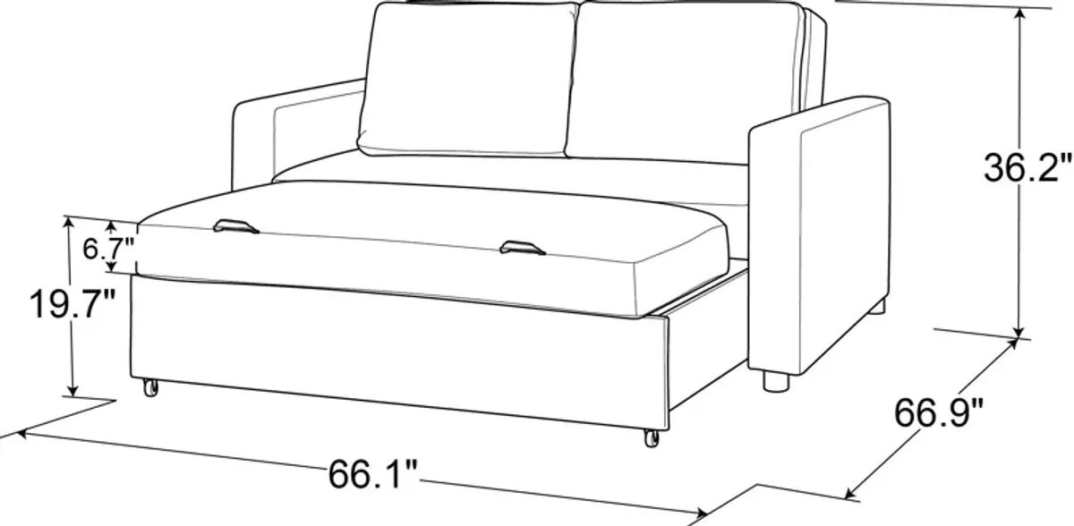 Kimberly Convertible Sofa Bed - White