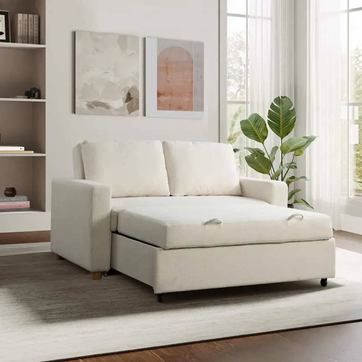 Kimberly Convertible Sofa Bed - White