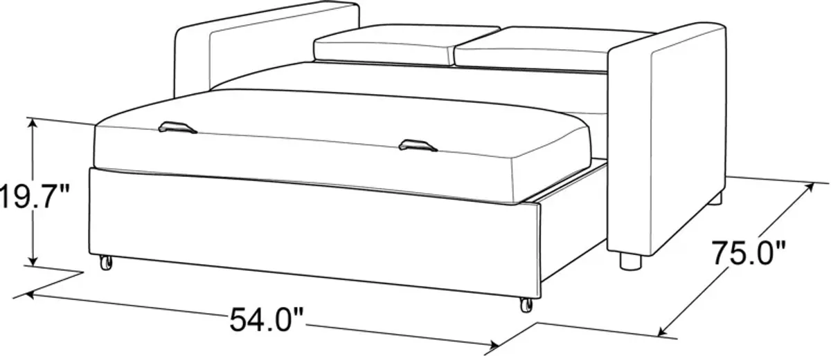 Kimberly Convertible Sofa Bed - White