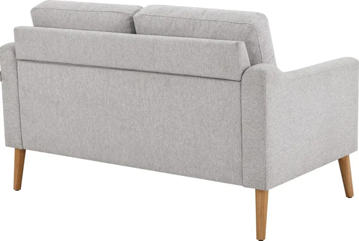 Arliegh Modular Loveseat and Ottoman Set - Light Gray