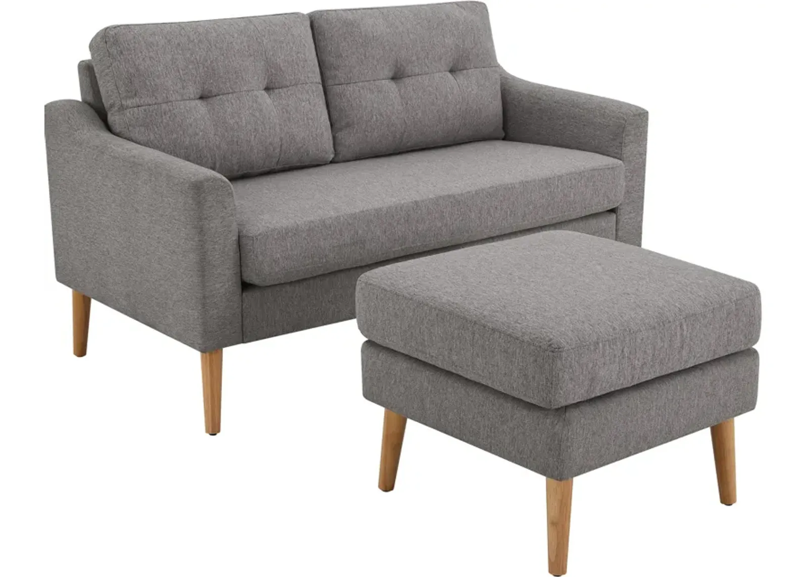 Arliegh Modular Loveseat and Ottoman Set - Dark Gray