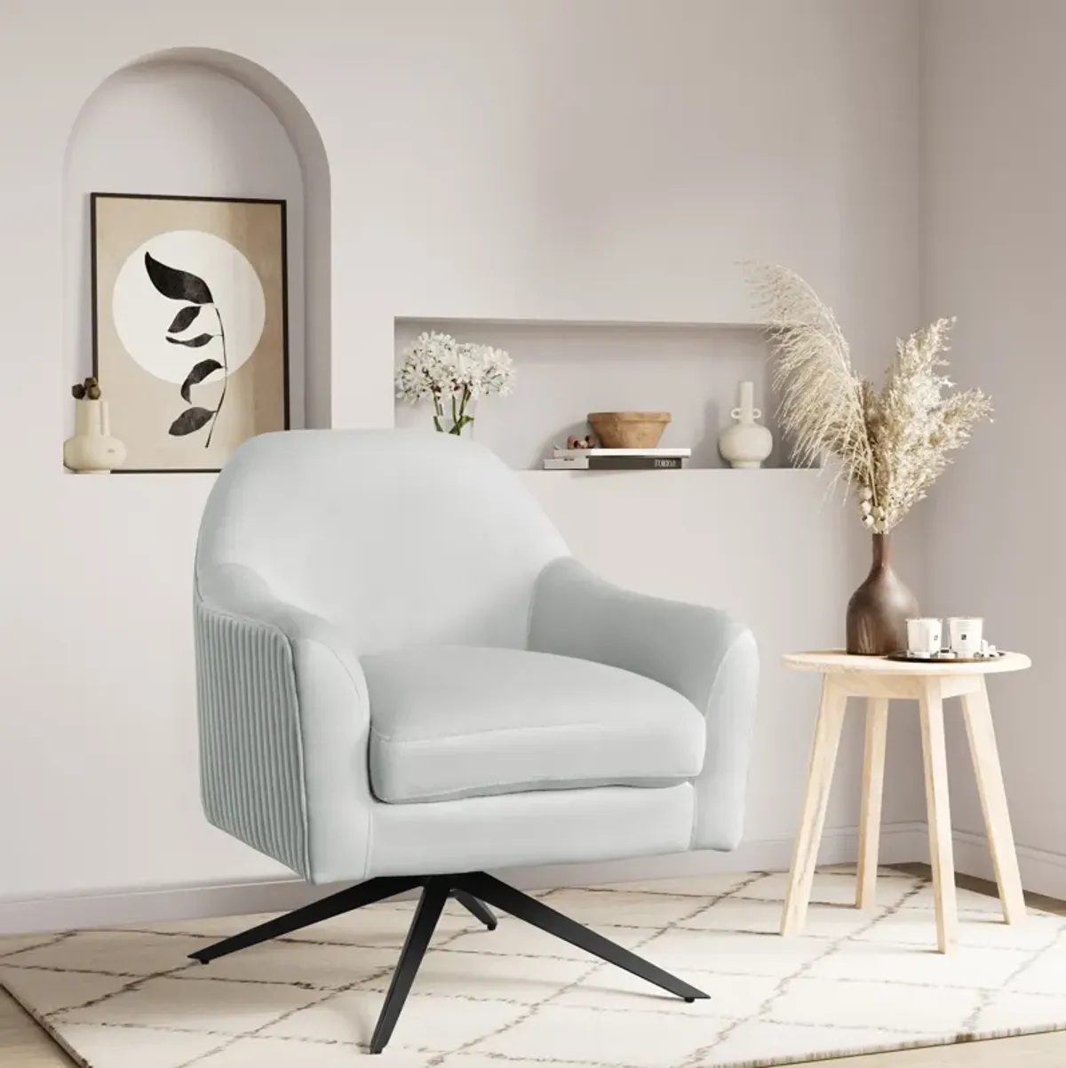 Beverly Swivel Accent Chair - Gray