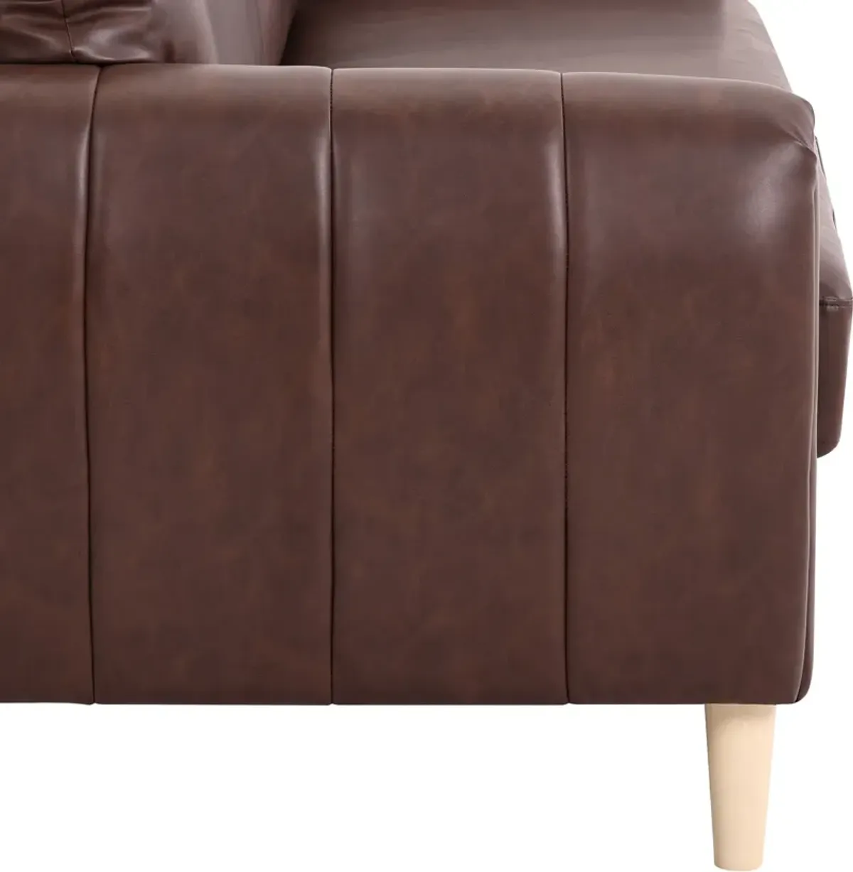 Cleva Sofa - Brown Vegan Leather