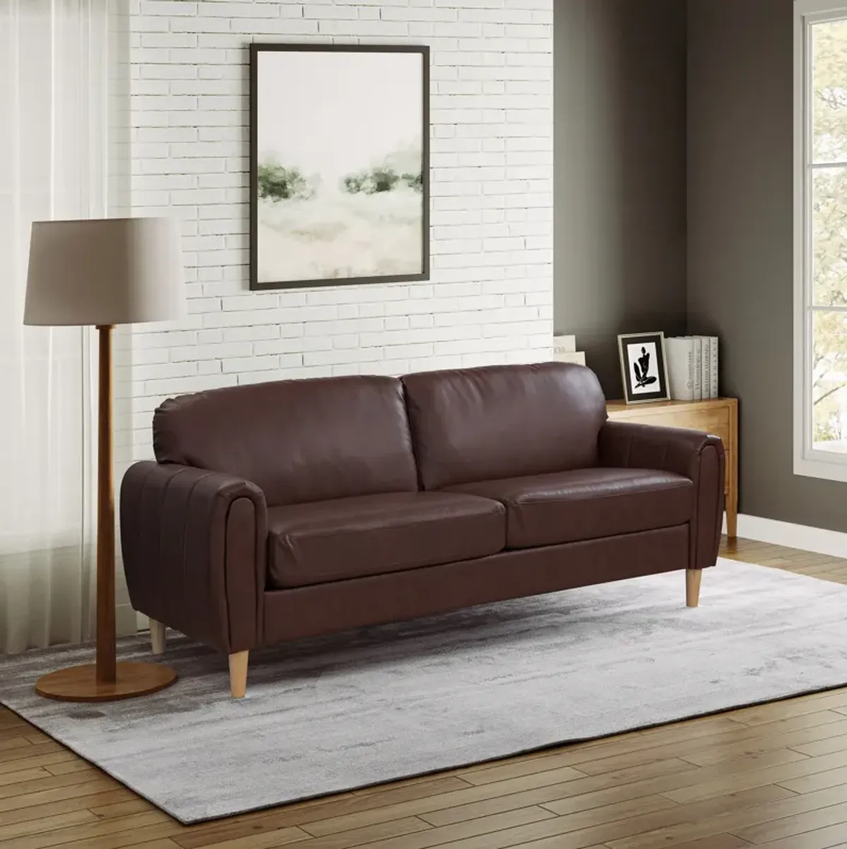 Cleva Sofa - Brown Vegan Leather