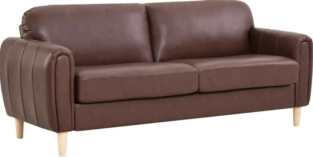 Cleva Sofa - Brown Vegan Leather