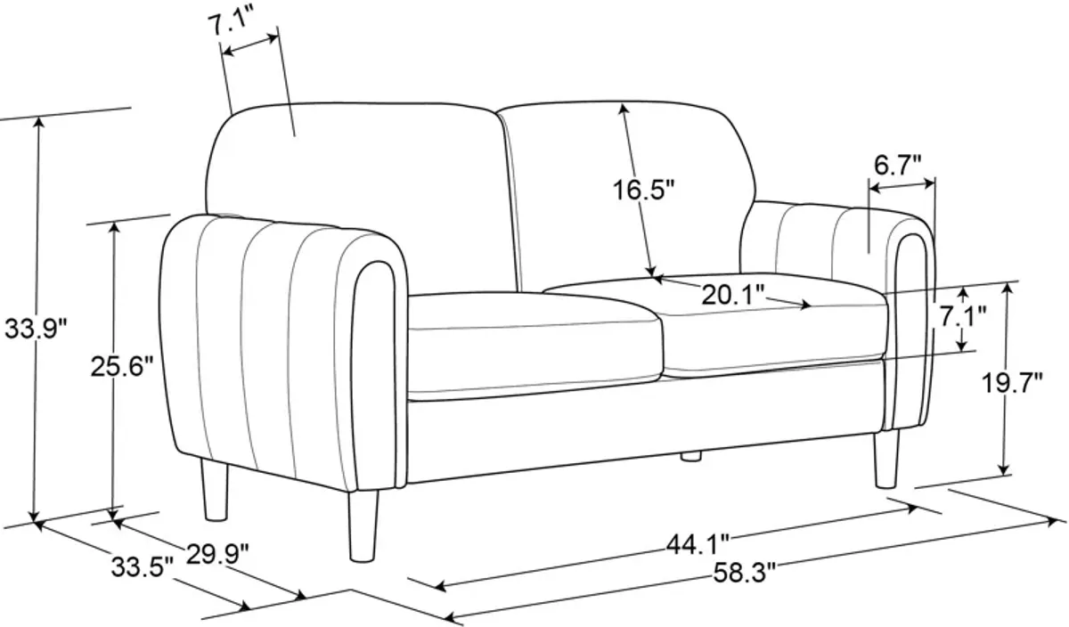 Cleva Loveseat - Brown Vegan Leather