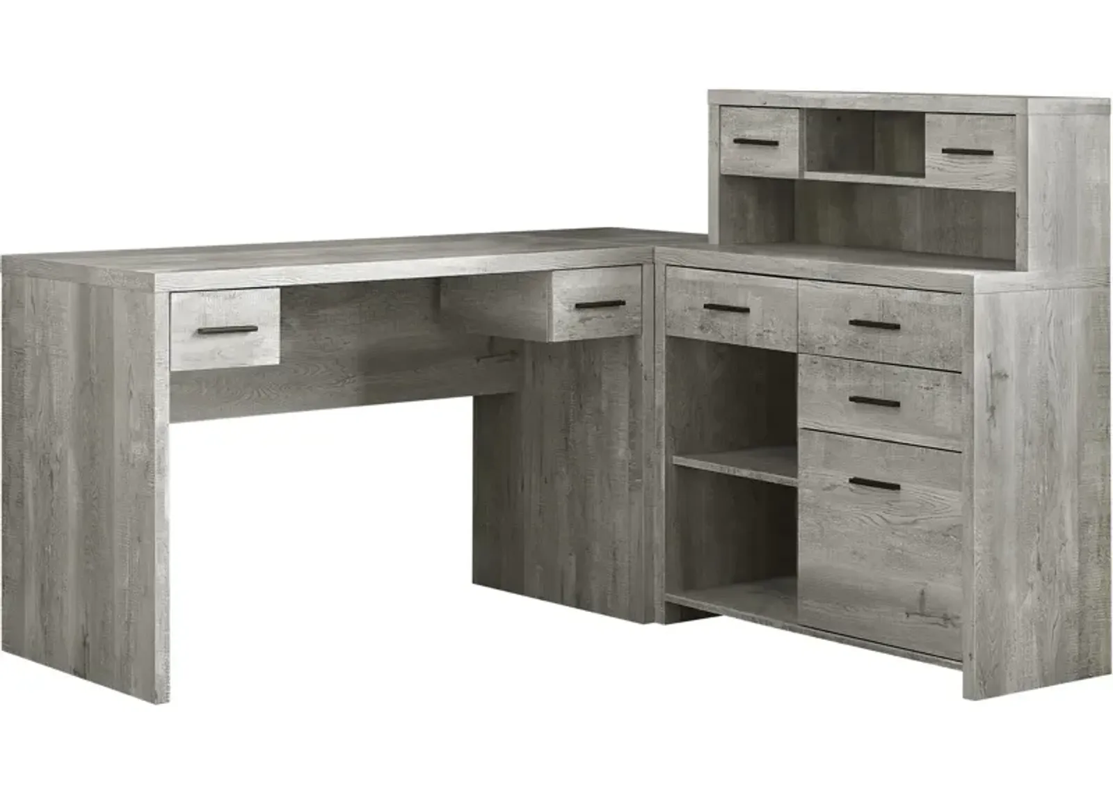 Melvin L-Shaped Desk - Gray