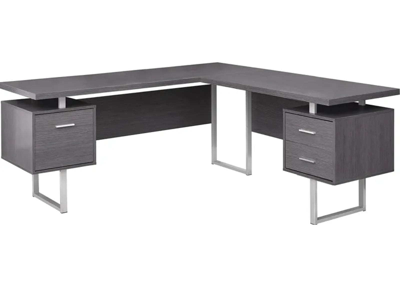 Alonzo L-Shaped Desk - Gray