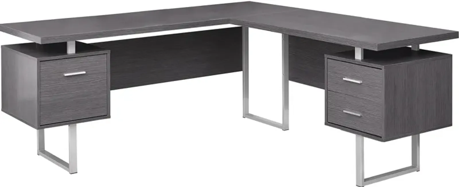 Alonzo L-Shaped Desk - Gray