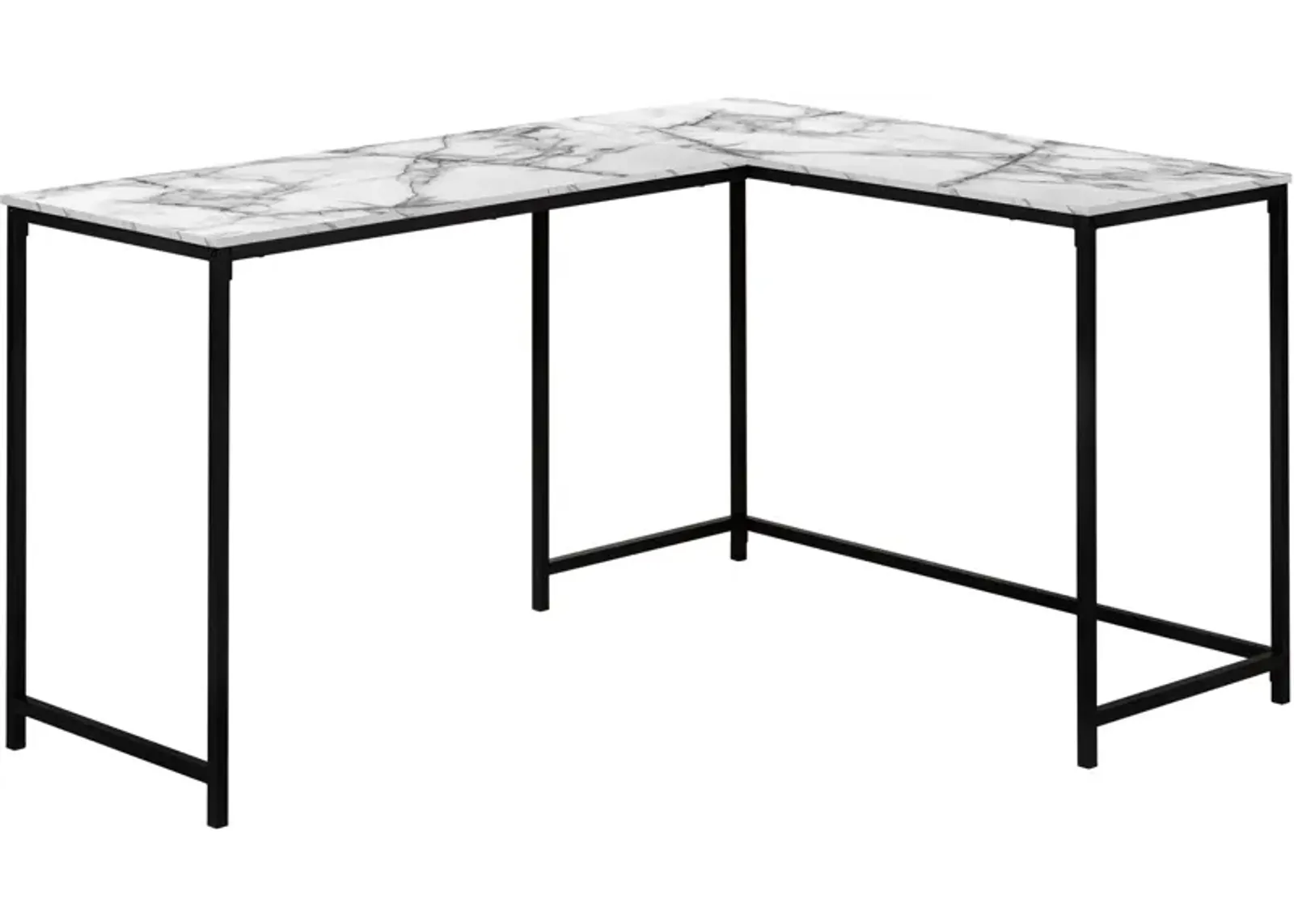 Aethel L-Shaped Desk - White Marble