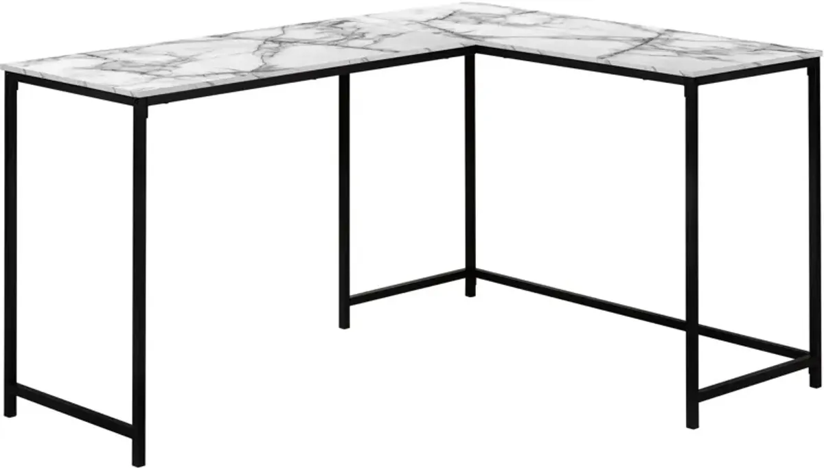 Aethel L-Shaped Desk - White Marble