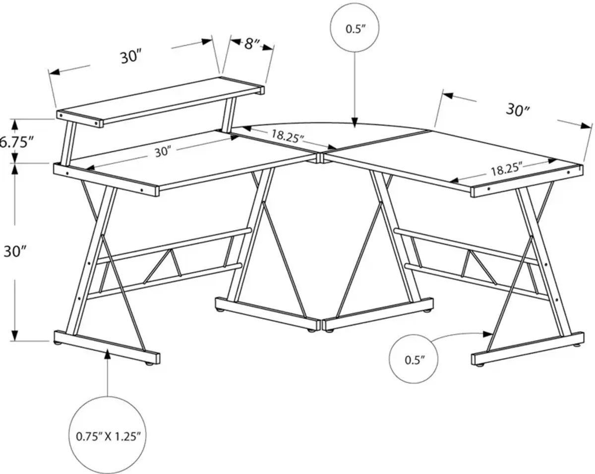 Earnest L-Shaped Desk - Brown