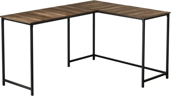Aethel L-Shaped Desk - Brown/Black
