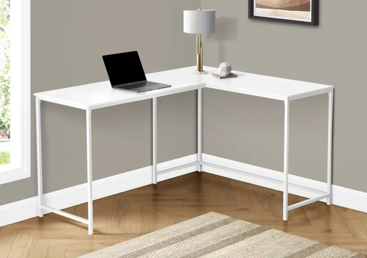 Aethel L-Shaped Desk - White