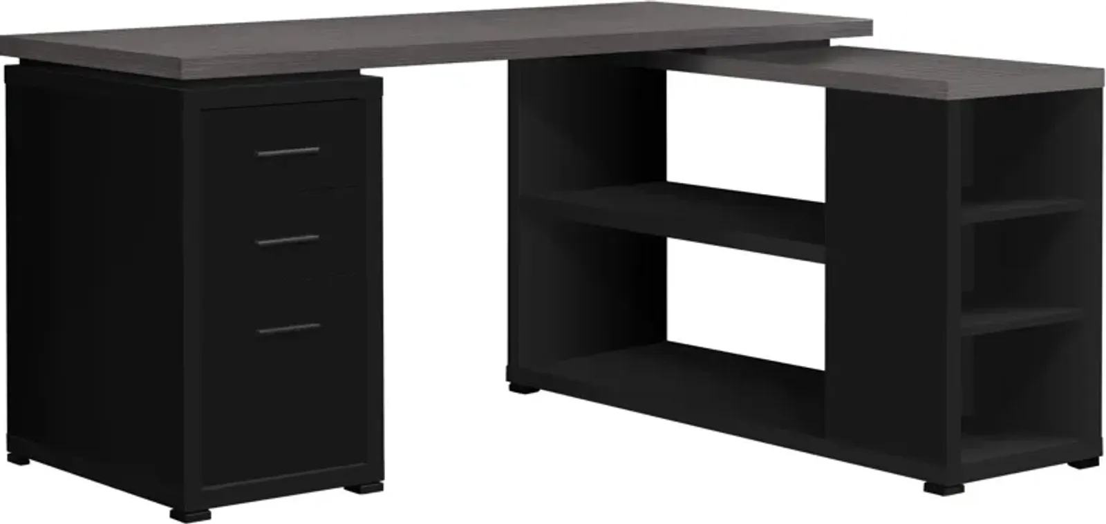 Stanley L-Shaped Desk - Black/Gray