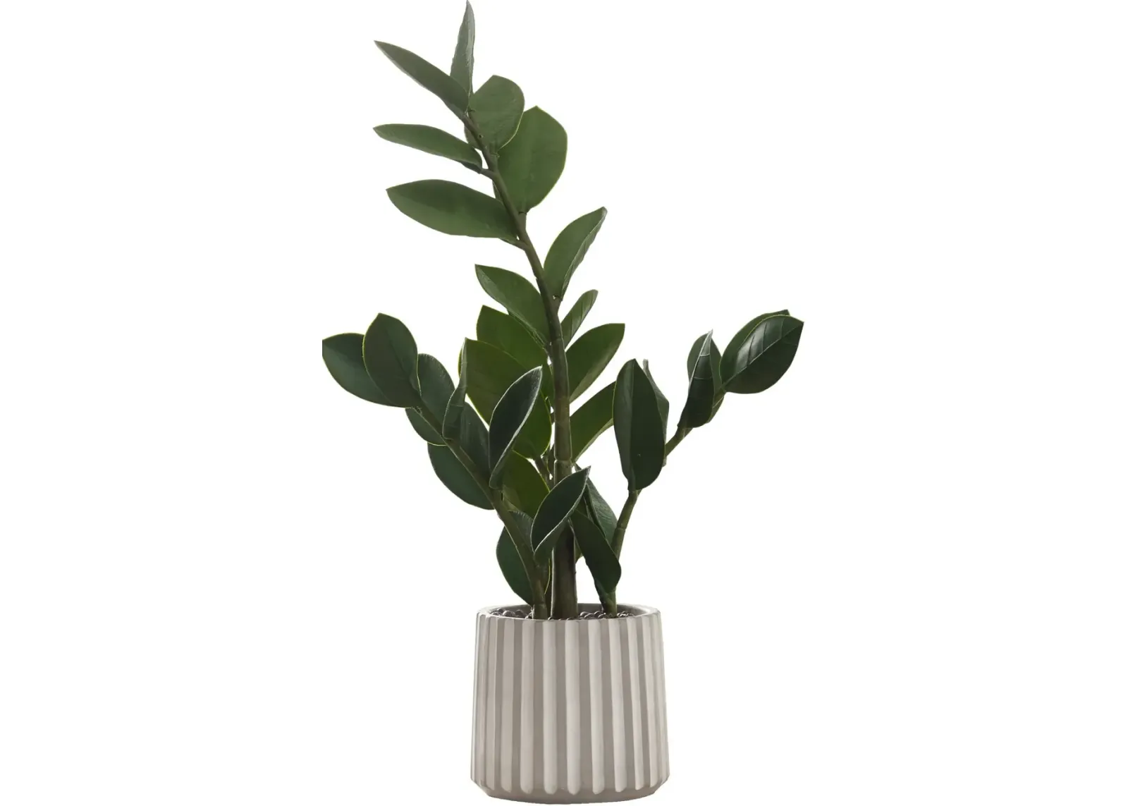 Faux 1' ZZ Plant with Gray Planter