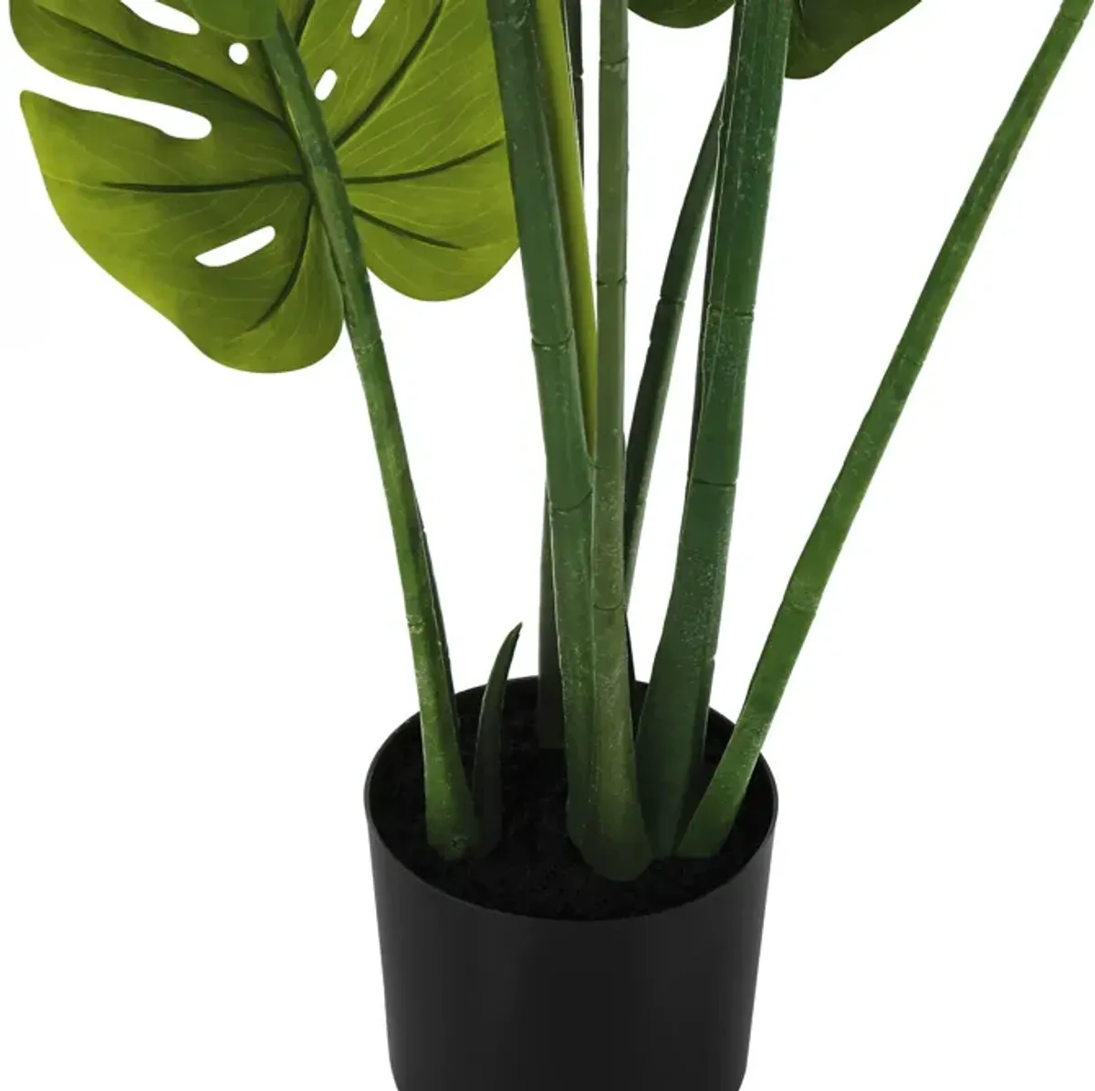 Faux 3' Monstera Plant with Black Planter