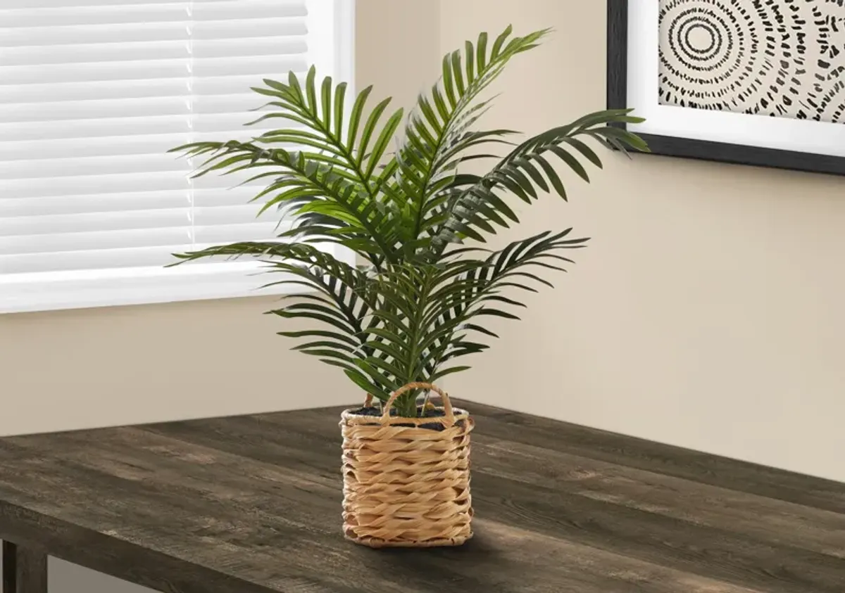 Faux 2' Palm Tree with Woven Planter