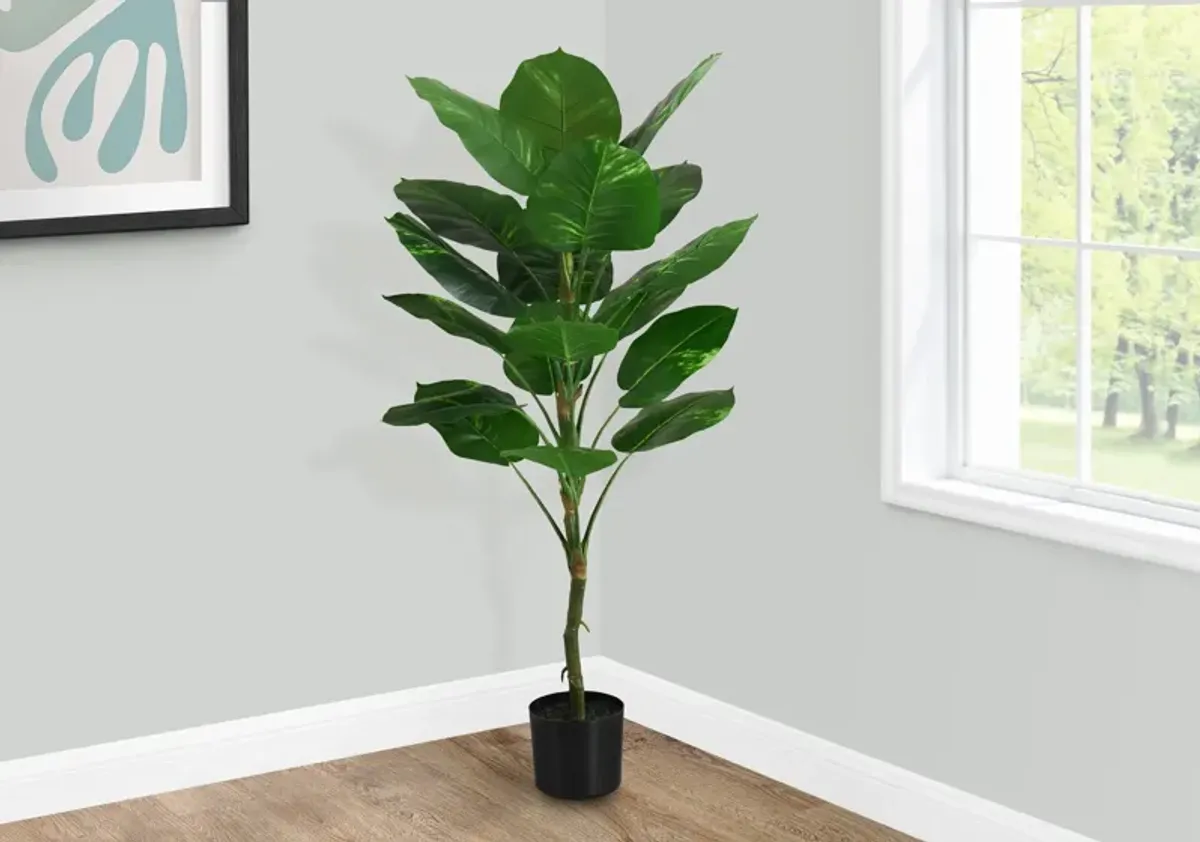 Faux 4' Dieffenbachia Tree with Black Planter