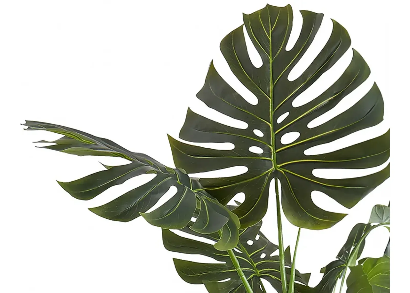 Faux 4' Monstera Plant with Black Planter