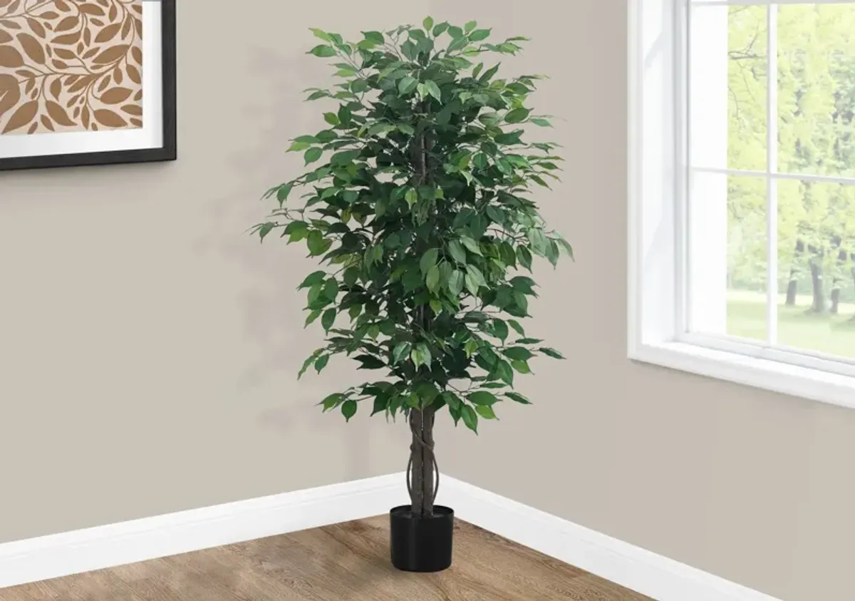 Faux 4' Ficus Tree with Black Planter