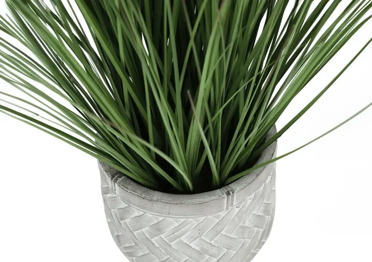 Faux 1' Grass with White Planter