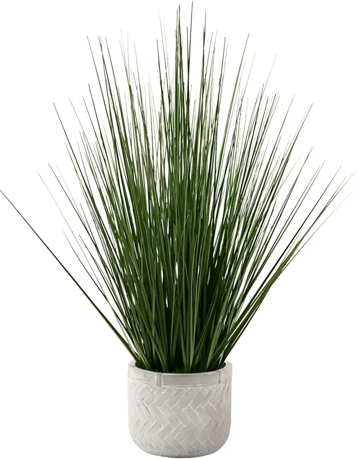 Faux 1' Grass with White Planter