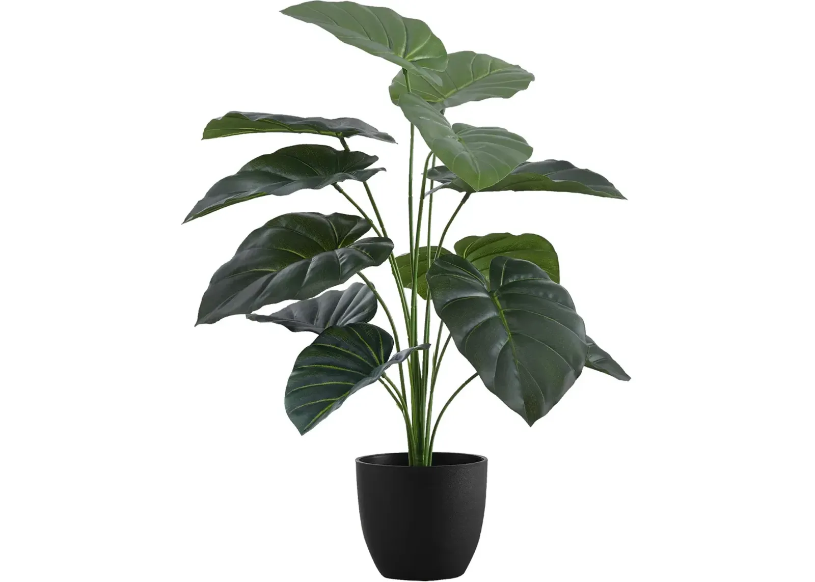 Faux 2' Alocasia with Black Planter