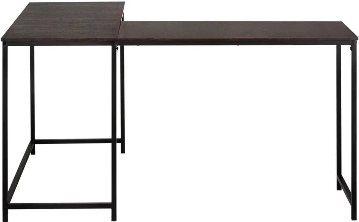 Aethel L-Shaped Desk - Brown