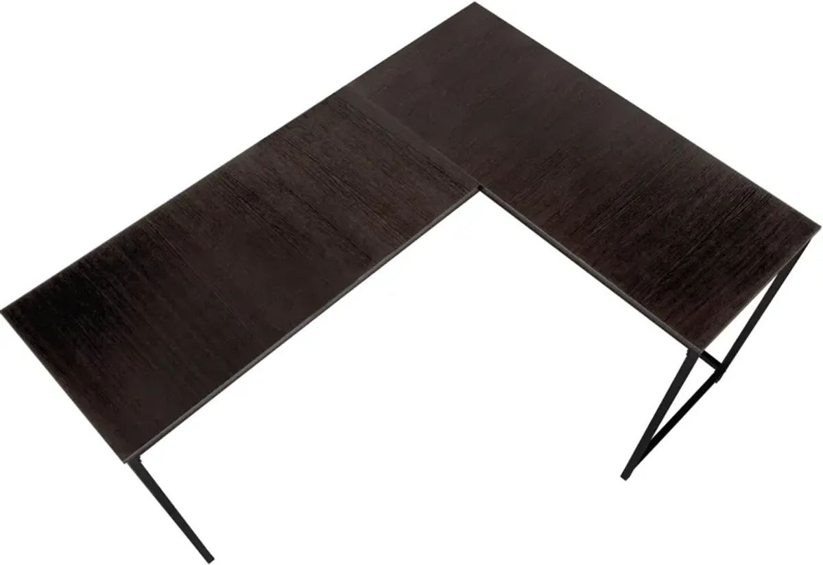 Aethel L-Shaped Desk - Brown