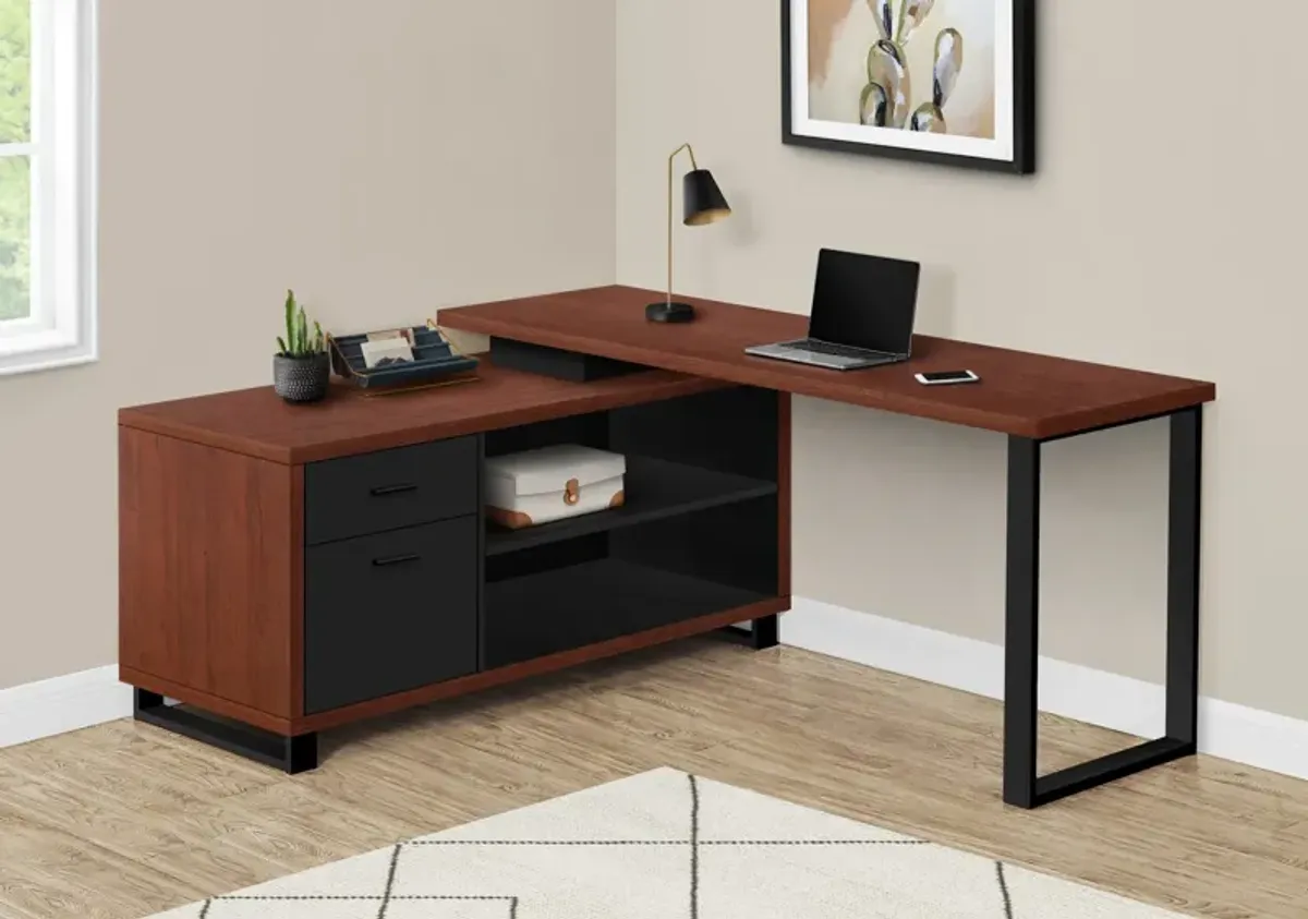 Claud L-Shaped Desk - Brown