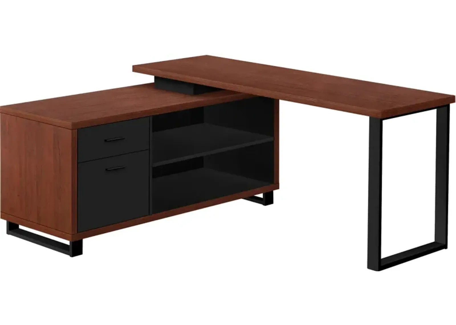 Claud L-Shaped Desk - Brown