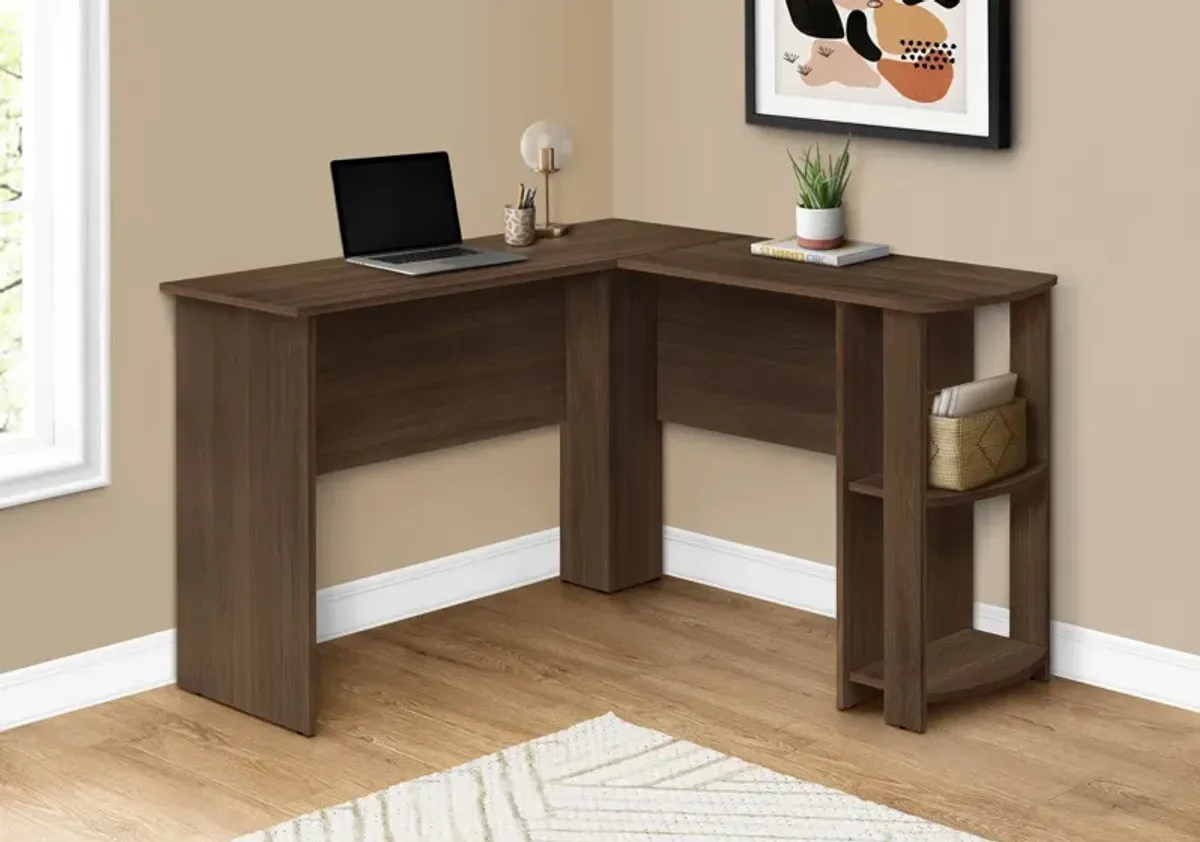 Moses L-Shaped Desk - Brown