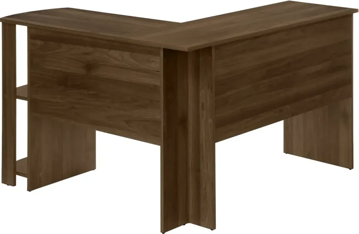 Moses L-Shaped Desk - Brown