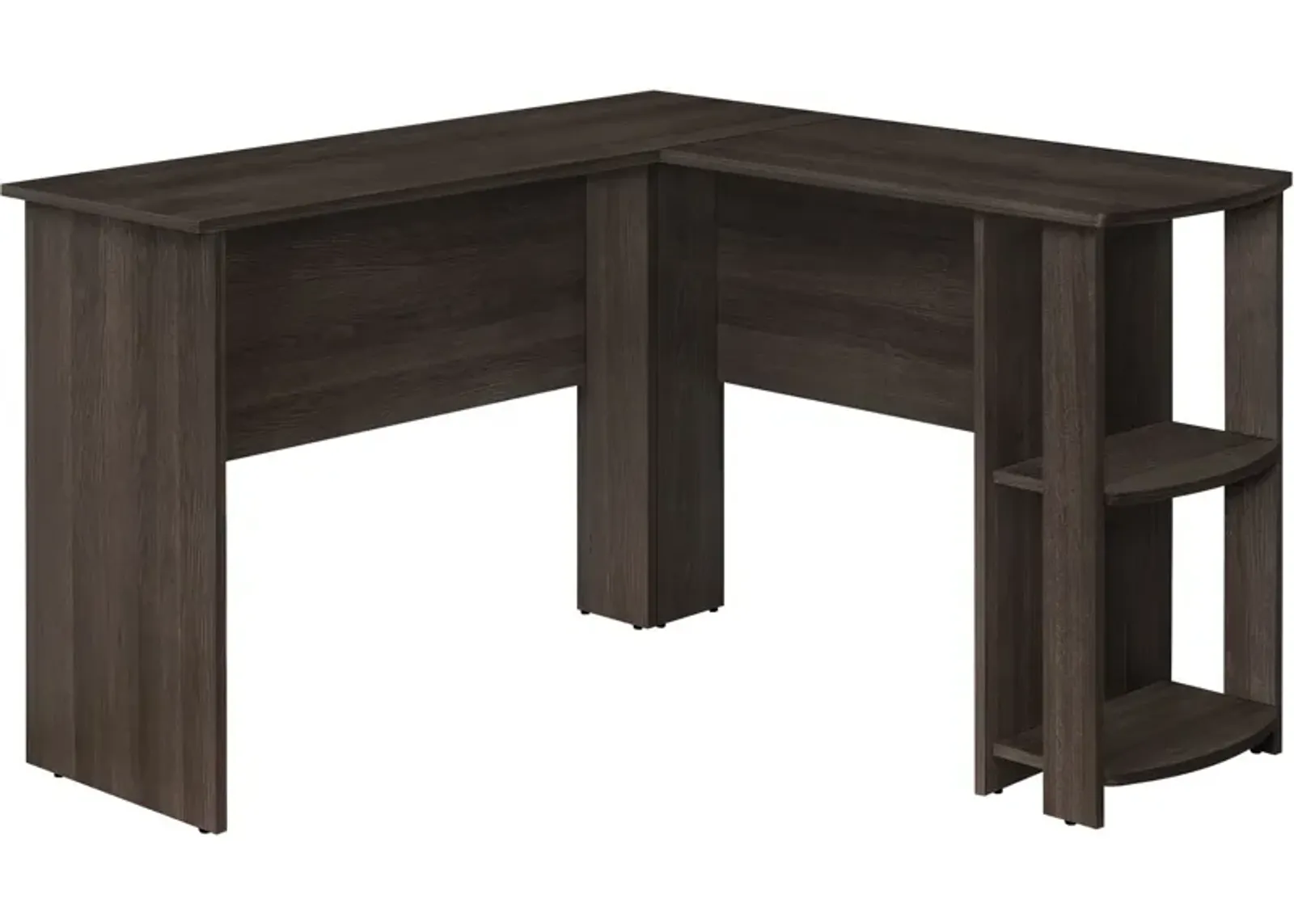 Moses L-Shaped Desk - Dark Brown