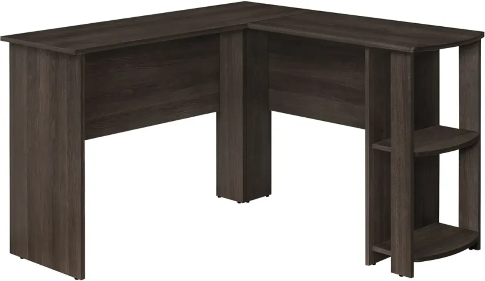 Moses L-Shaped Desk - Dark Brown